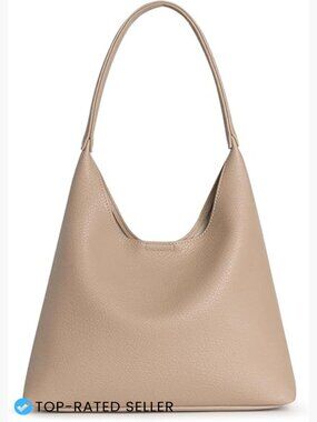 Slouchy Hobo Shoulder Bag Vegan Leather Everyday Tote Handbag Magnetic Closure